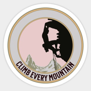 Woman Climbing Mountain Sticker